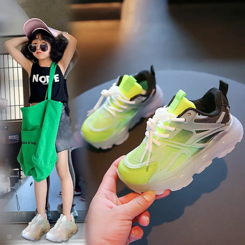 Boys And Girls Breathable Mesh Glow-in-the-dark Shoes