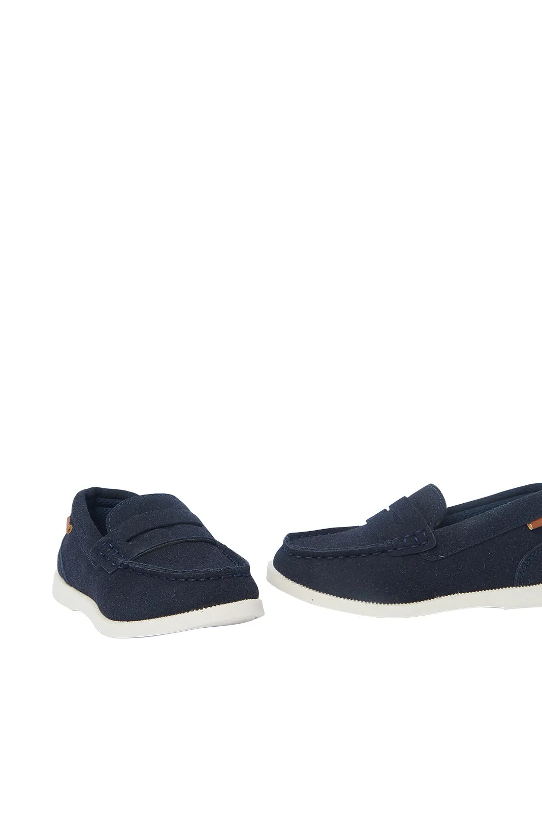 Boys Navy Textured Loafer