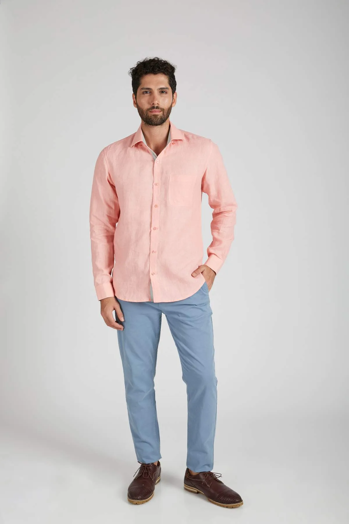 Breath Contrast Trim Shirt