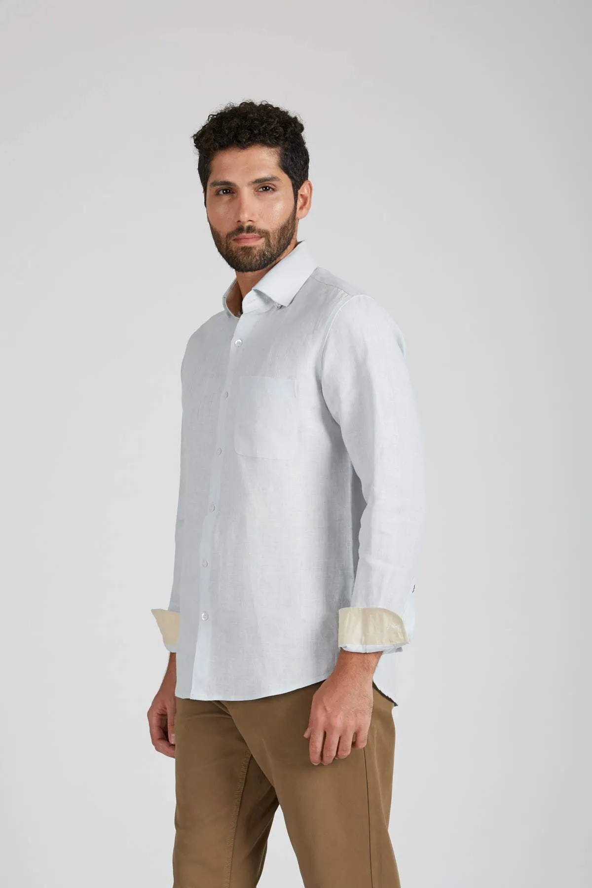 Breath Contrast Trim Shirt