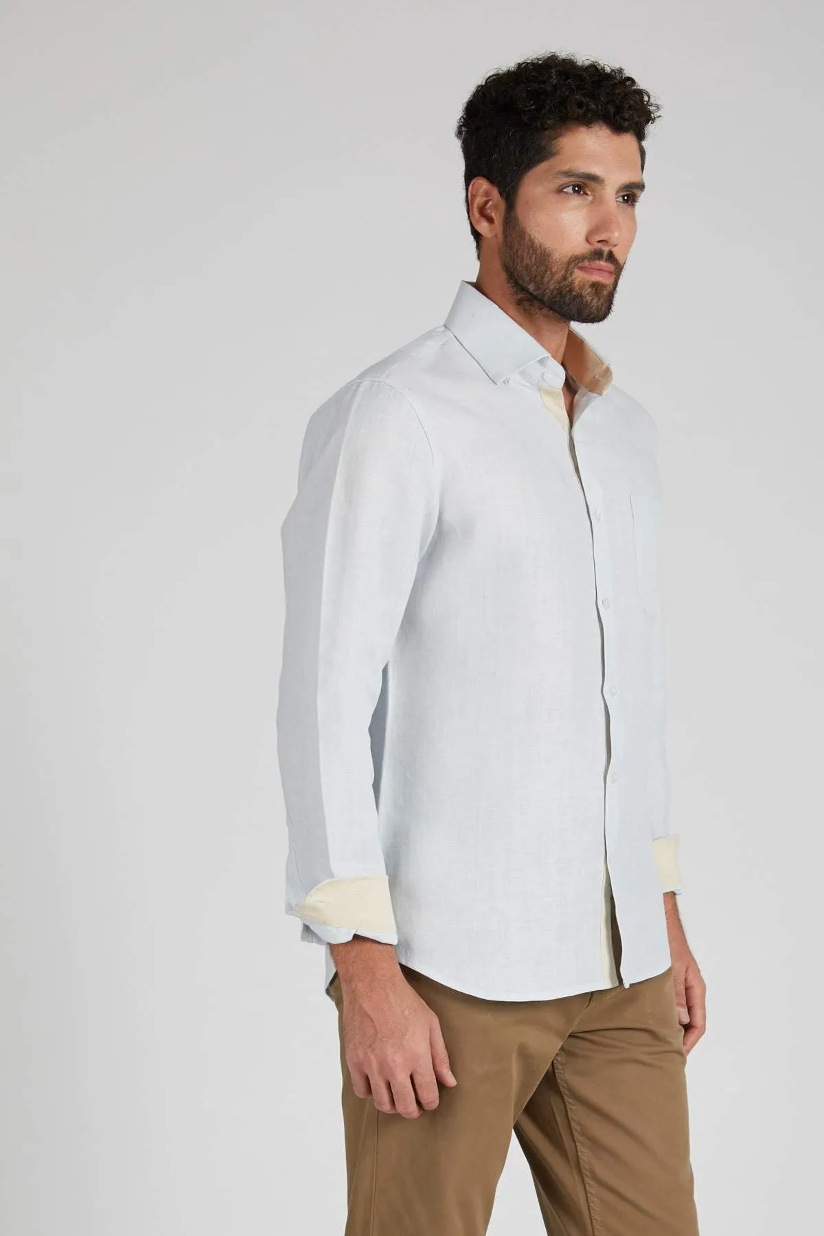 Breath Contrast Trim Shirt