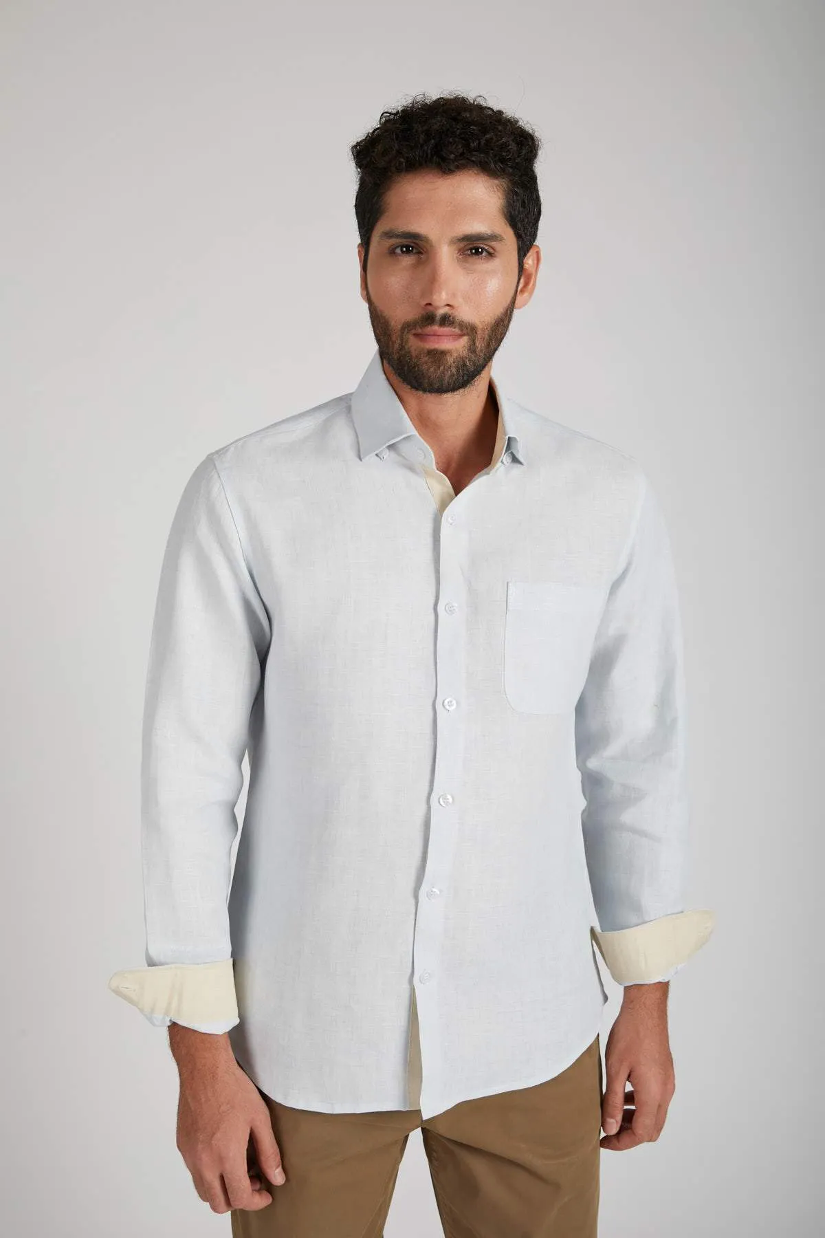 Breath Contrast Trim Shirt