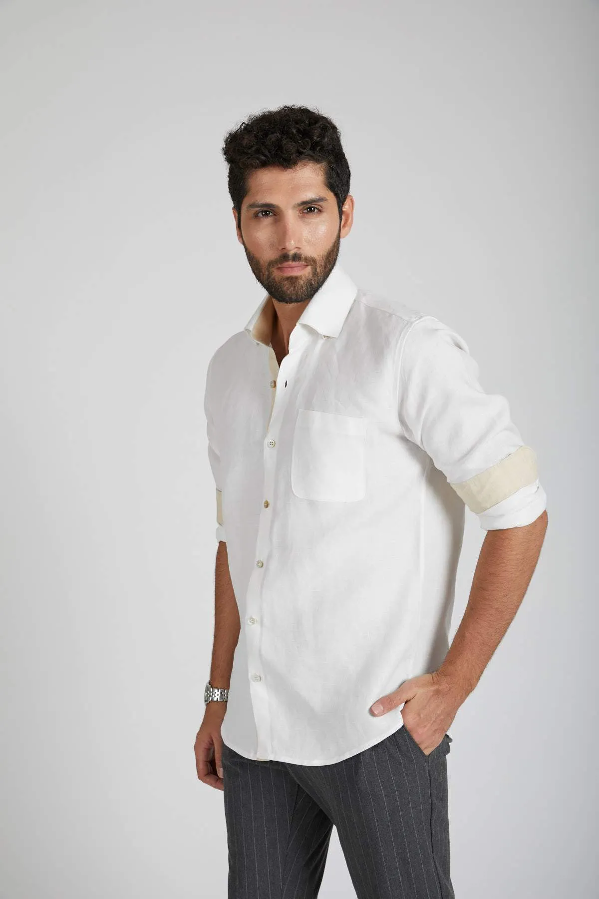 Breath Contrast Trim Shirt