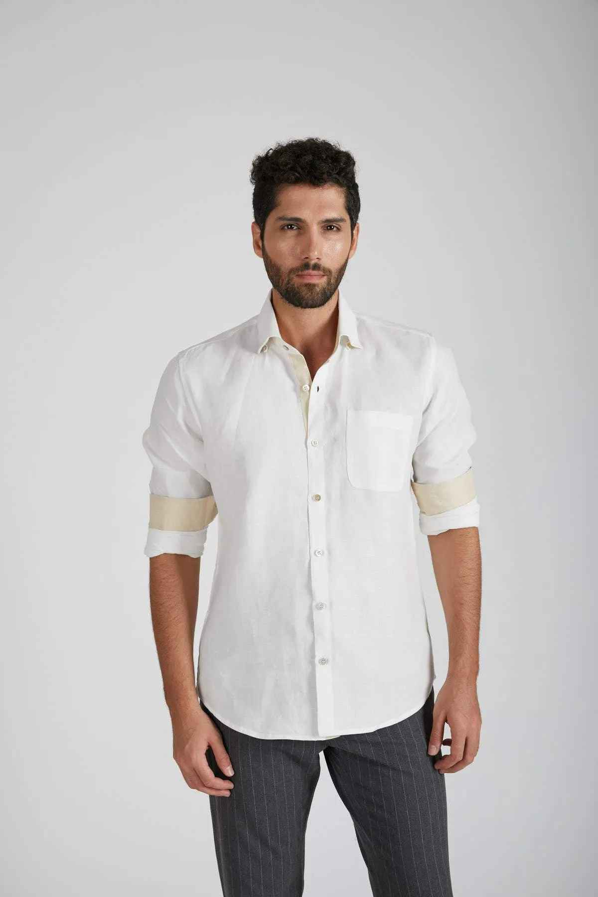 Breath Contrast Trim Shirt