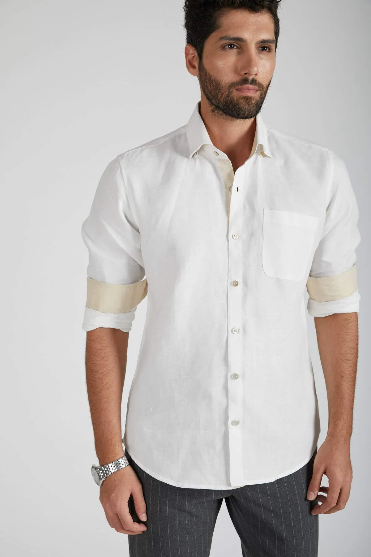 Breath Contrast Trim Shirt