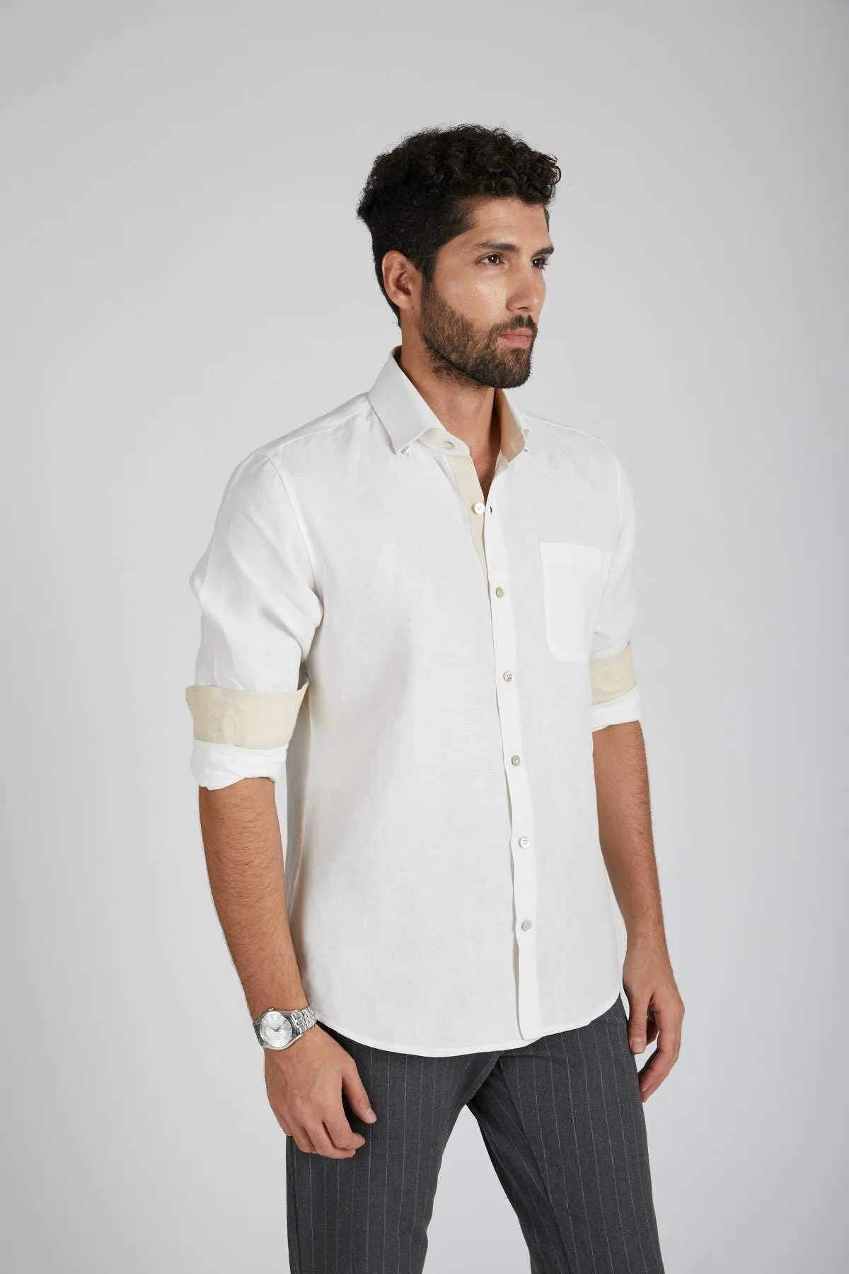 Breath Contrast Trim Shirt