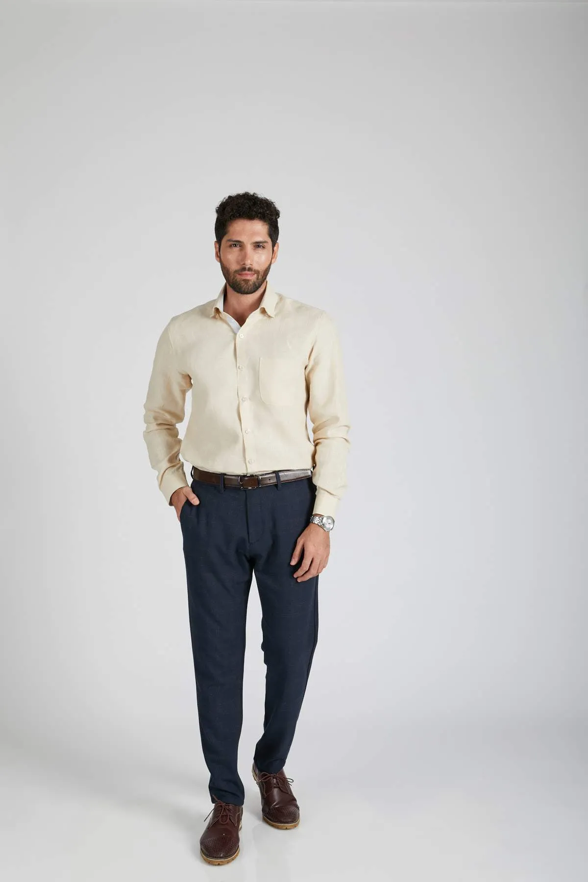 Breath Contrast Trim Shirt