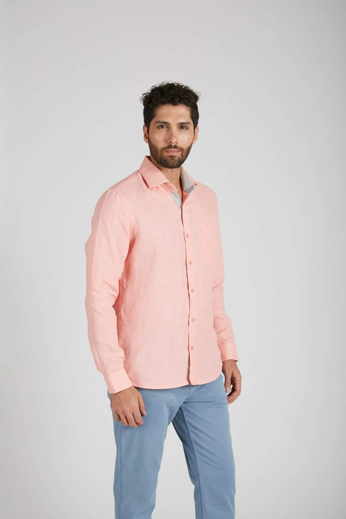 Breath Contrast Trim Shirt