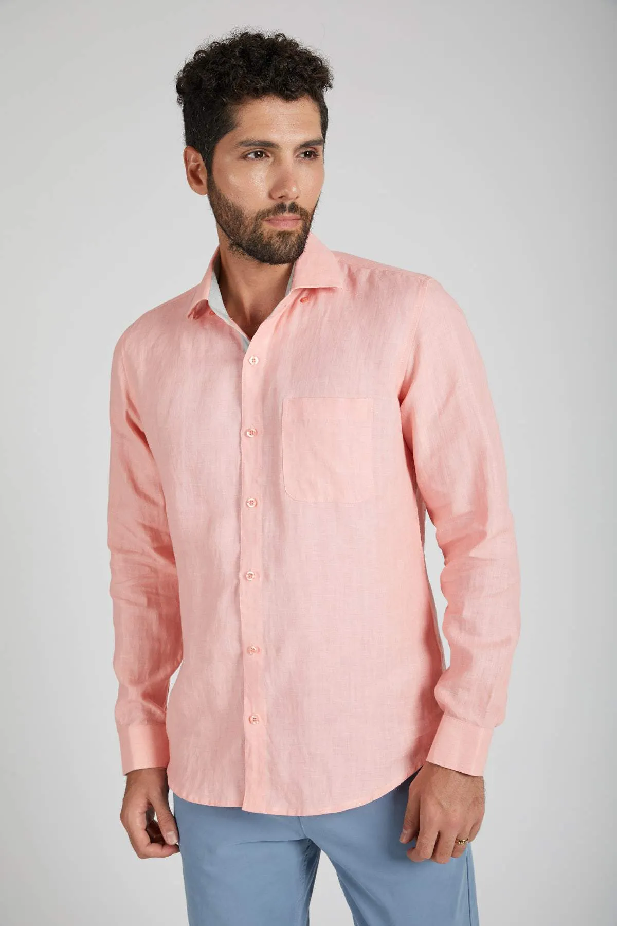 Breath Contrast Trim Shirt