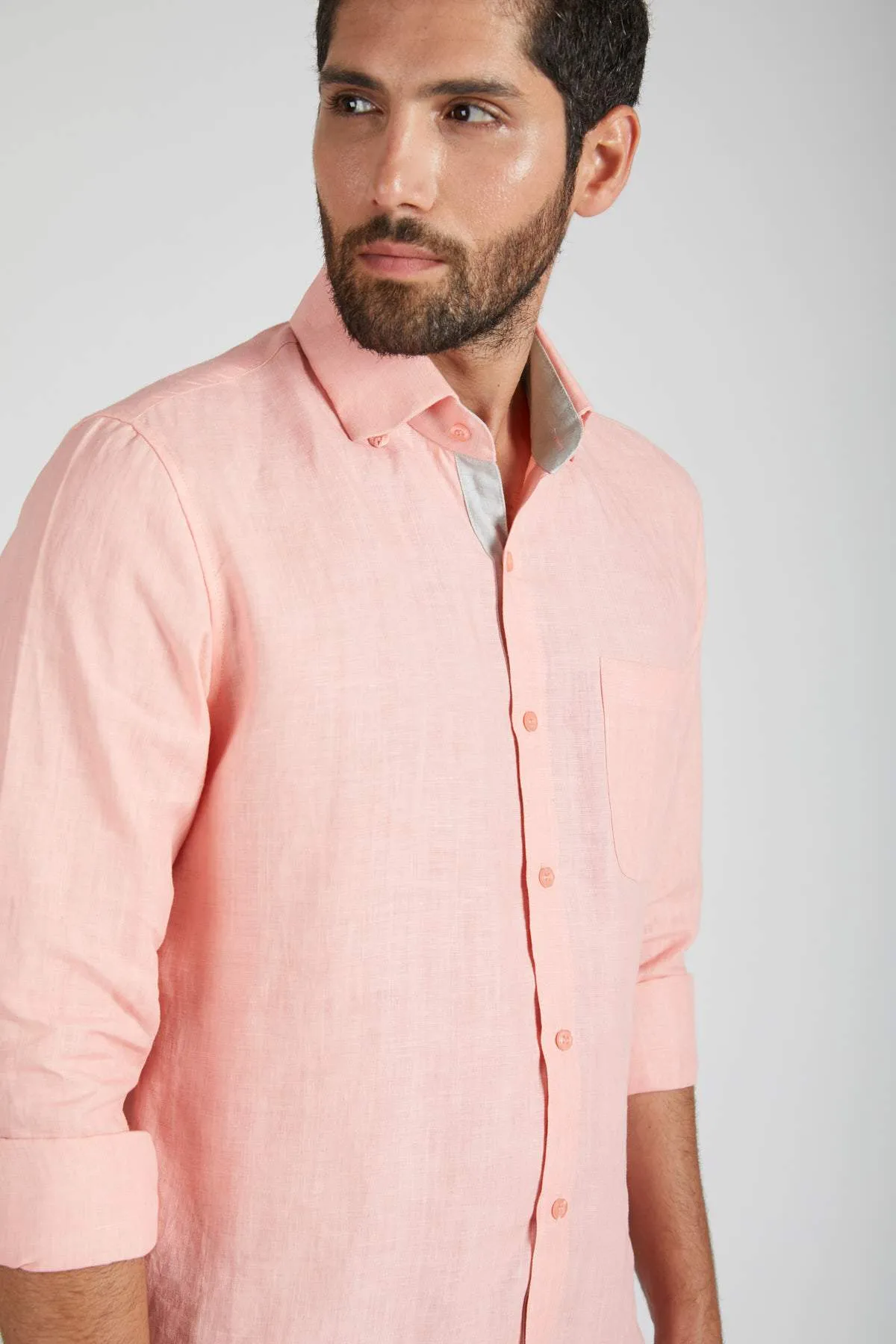 Breath Contrast Trim Shirt