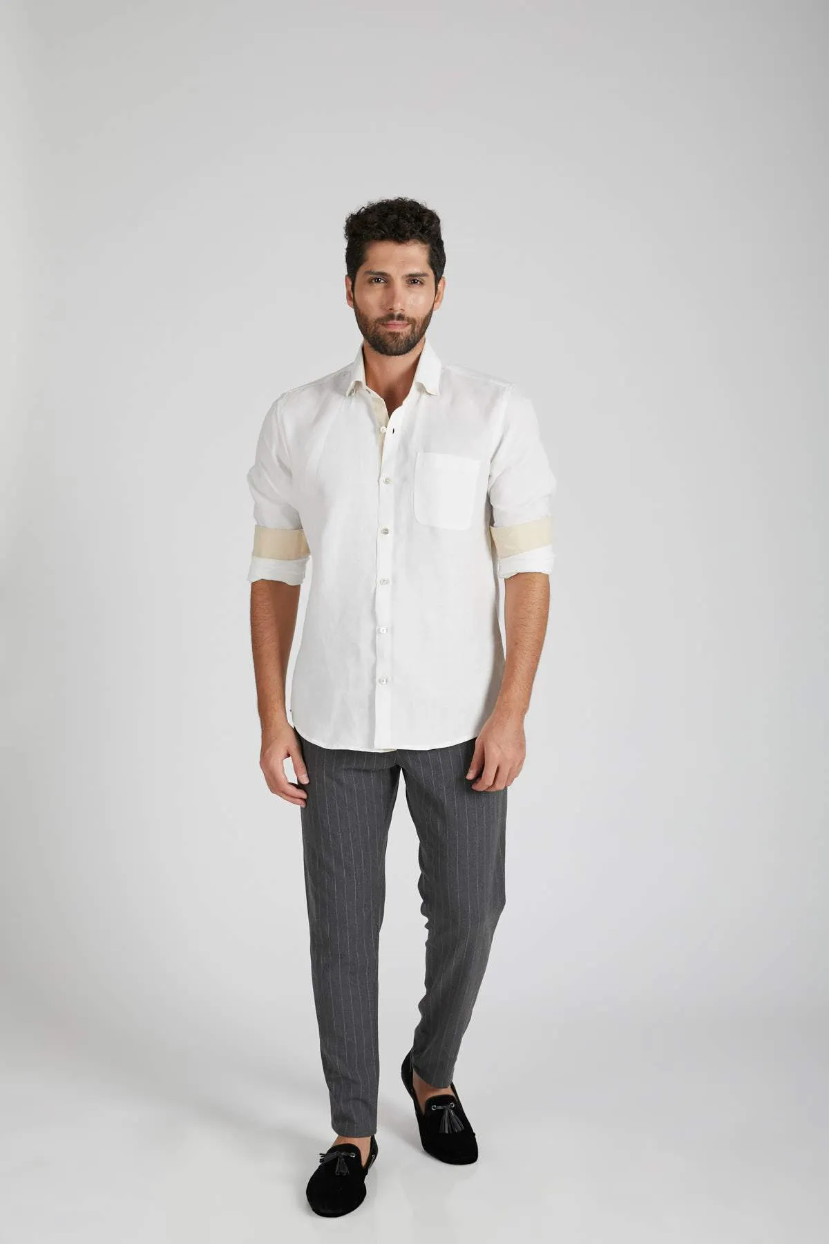 Breath Contrast Trim Shirt