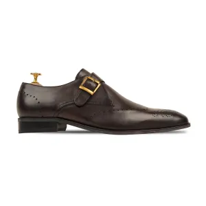 Brecon - Men's Dark Brown Calf Leather Single Monkstrap