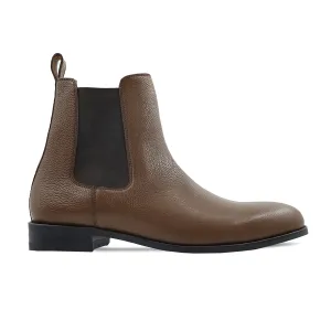 Camellia - Men's Brown Pebble Grain Chelsea Boot