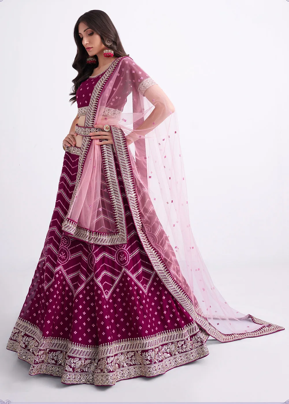 Charming Magenta Wedding Style Designer Bridal Lehenga Choli