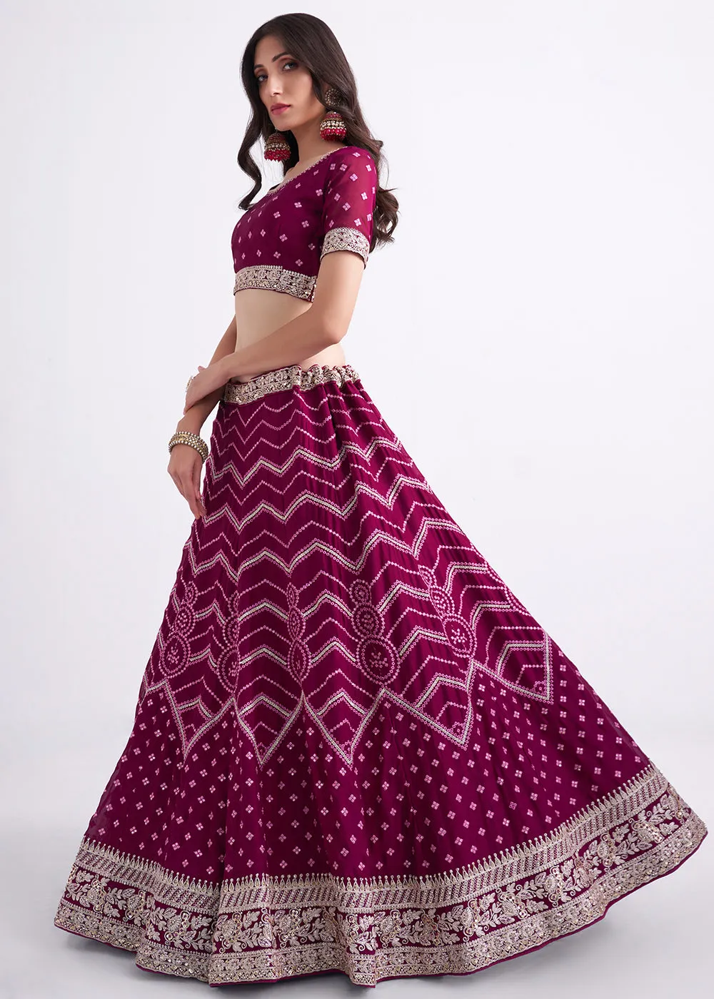 Charming Magenta Wedding Style Designer Bridal Lehenga Choli