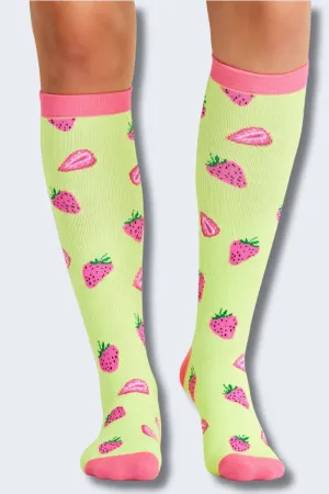 Cherokee Women's 10-15mmHg Strawberry Patch Support Socks