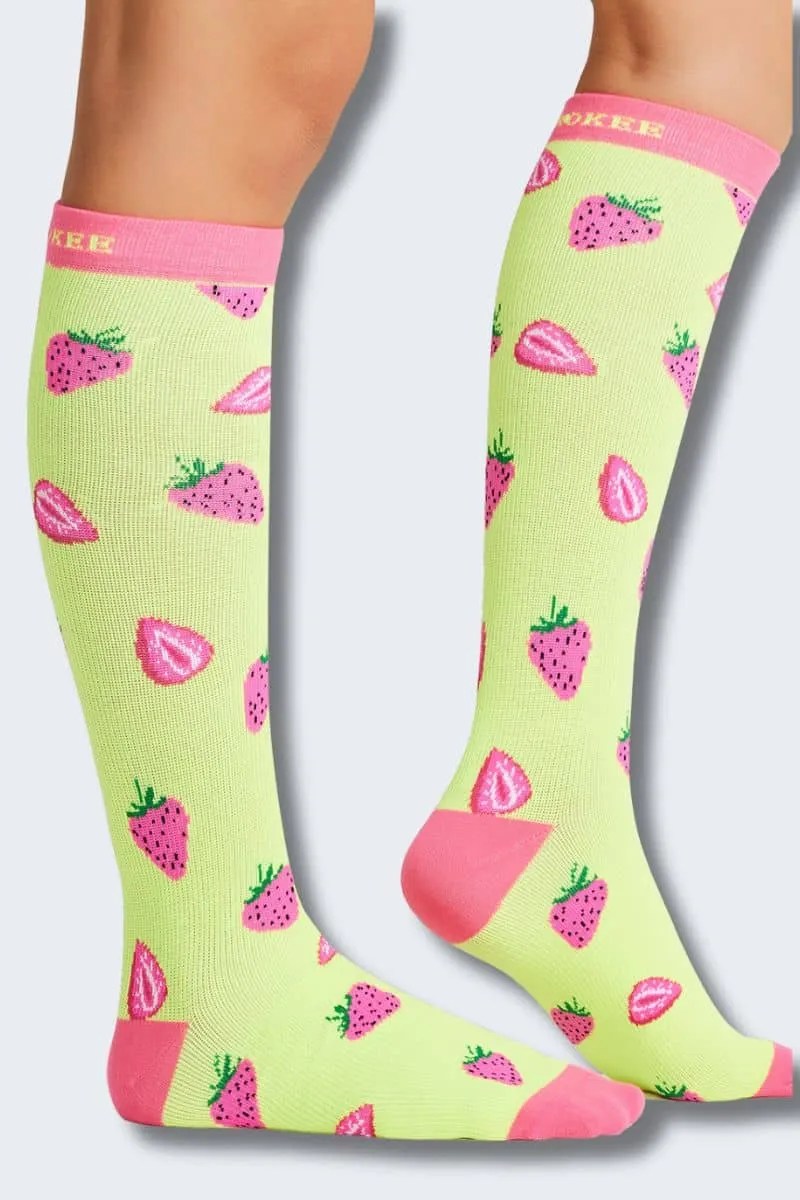 Cherokee Women's 10-15mmHg Strawberry Patch Support Socks