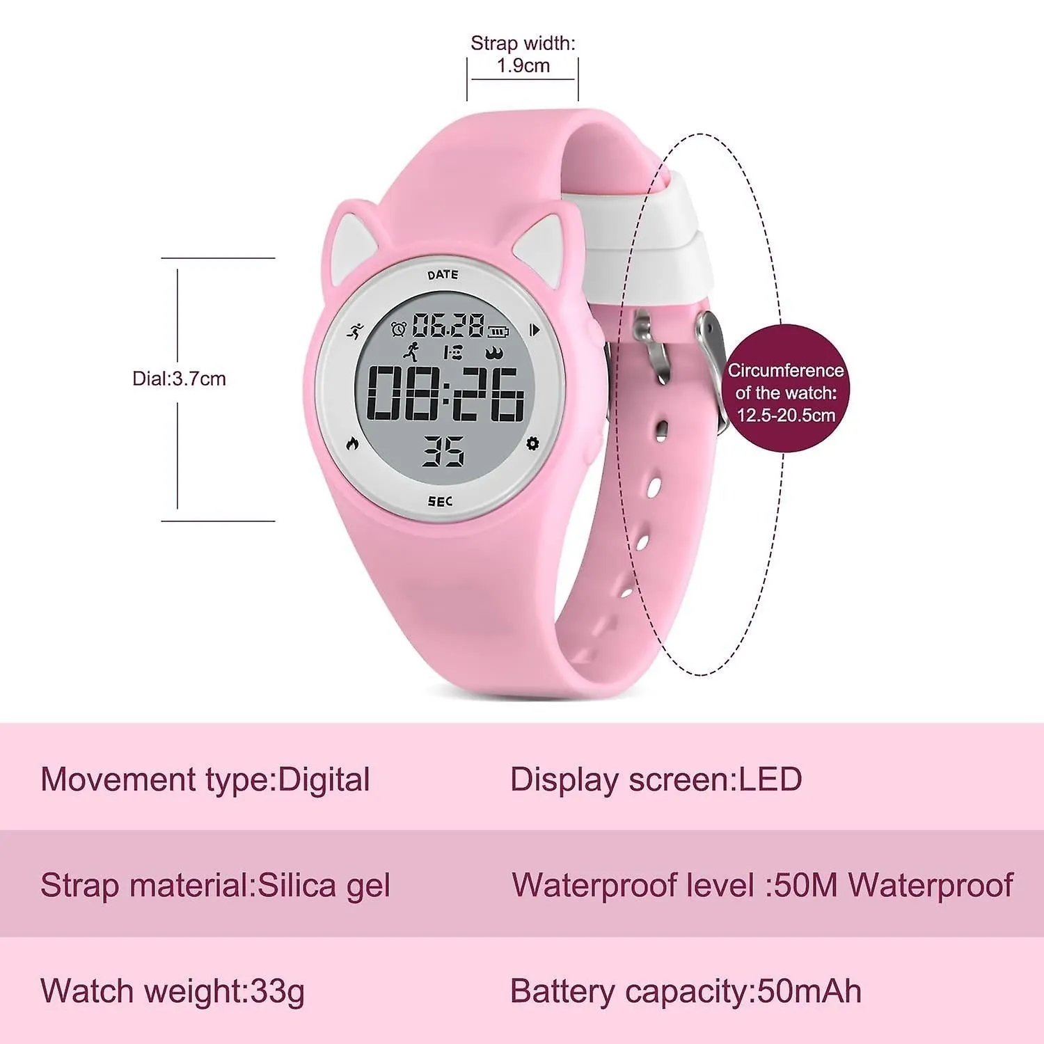 Children Digital Watch Kids Waterproof Sports Watches Fitness Tracker With Pedometer