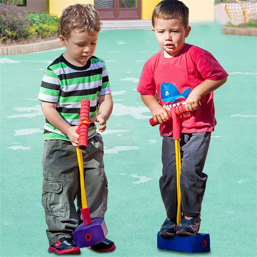 Children Foam Frog Jumping Toys Pogo Stick Outdoor Sports Games