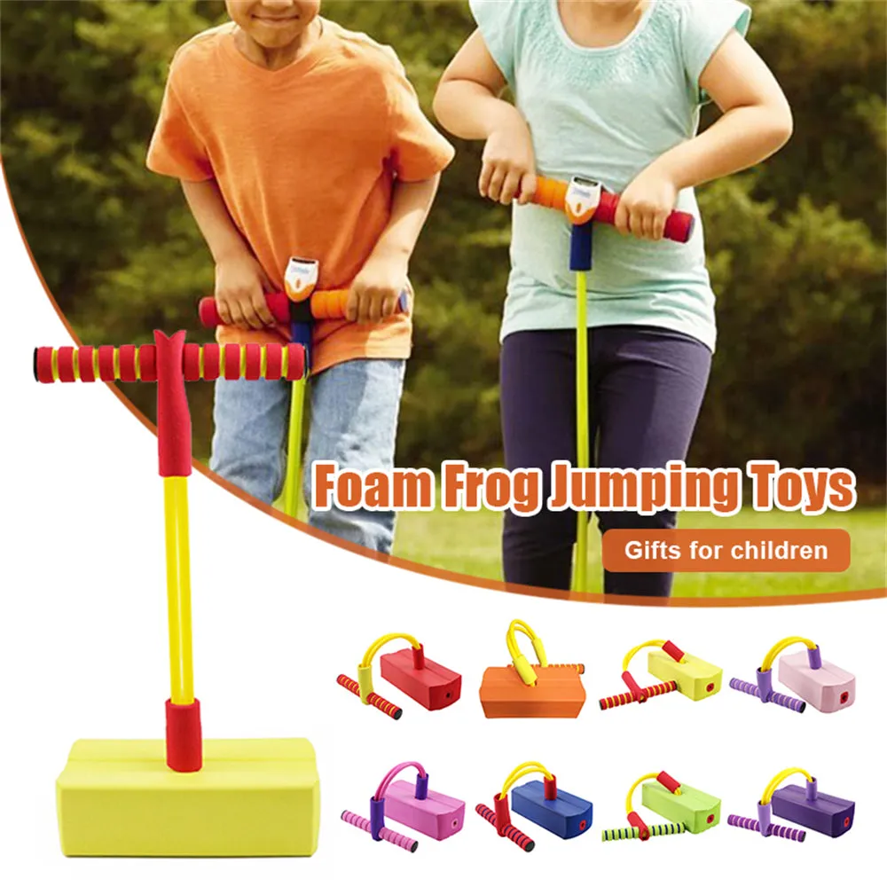 Children Foam Frog Jumping Toys Pogo Stick Outdoor Sports Games