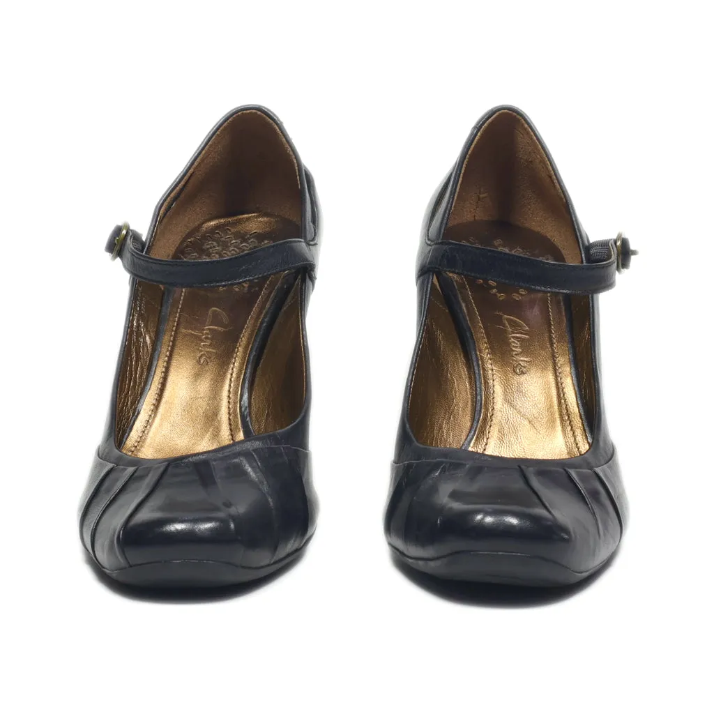 Clarks High-Heel Shoes Leather Black Colour For Women