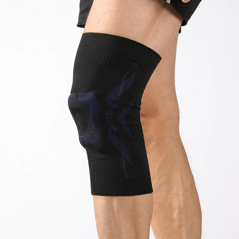 Compression Knee Sleeve with Silicone Spring Support and Patella Stabilizing Cushion