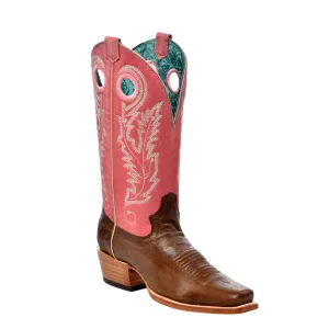 CORRAL WOMEN'S BROWN & PINK EMBROIDERY WESTERN BOOT - A4459