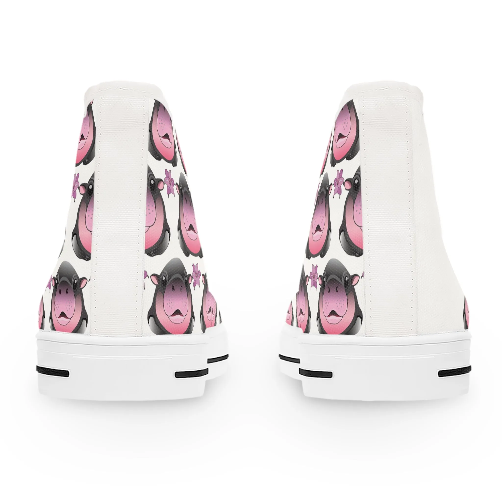 Cute Hippopotamus Women's High Top Sneakers