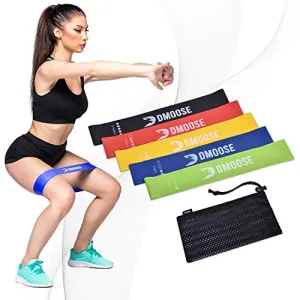 DMoose Fitness Resistance Bands for Upper Lower Body 3 Resistance Levels Multicolor 3 Pack