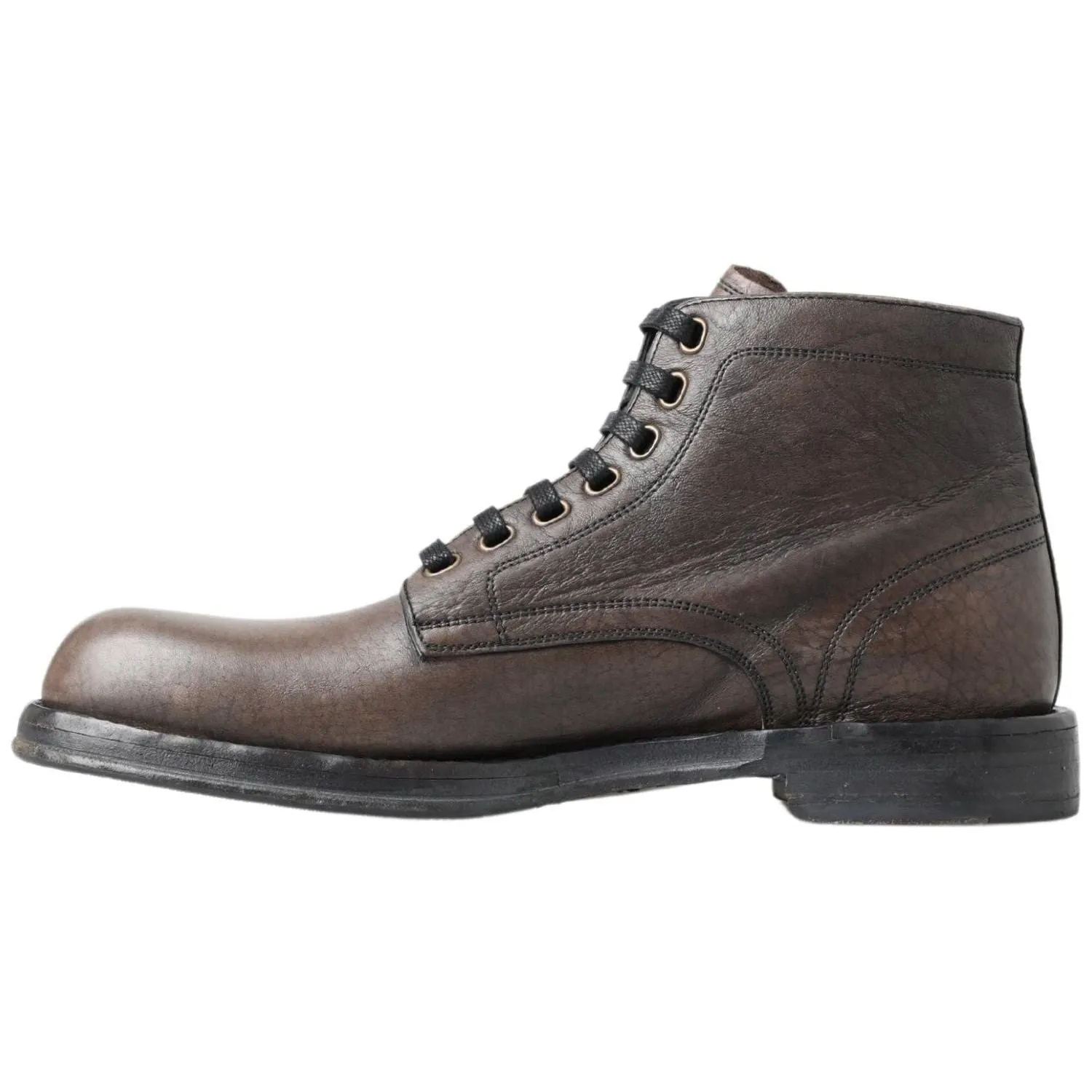 Dolce & Gabbana Elegant Horse Leather Lace-Up Boots