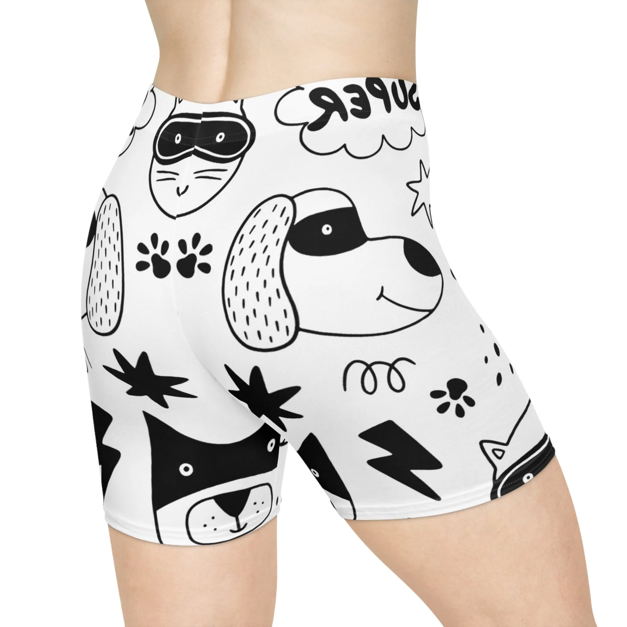 Doodle Dogs & Cats - Inovax Women's Biker Shorts