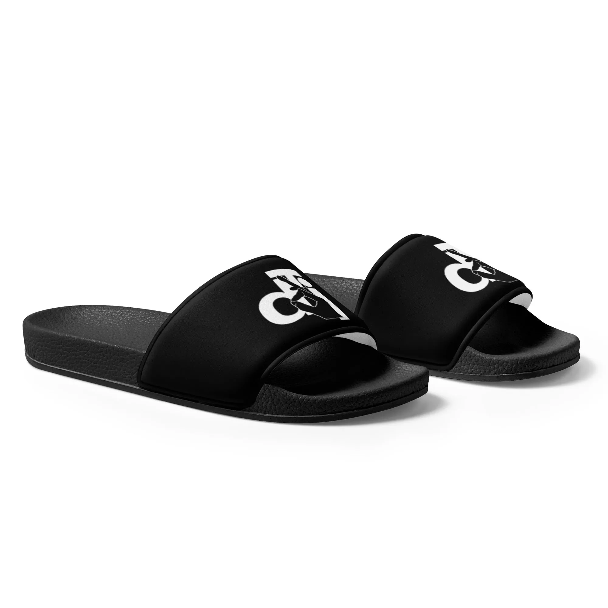 dti Black and White Hand logo Women's slides