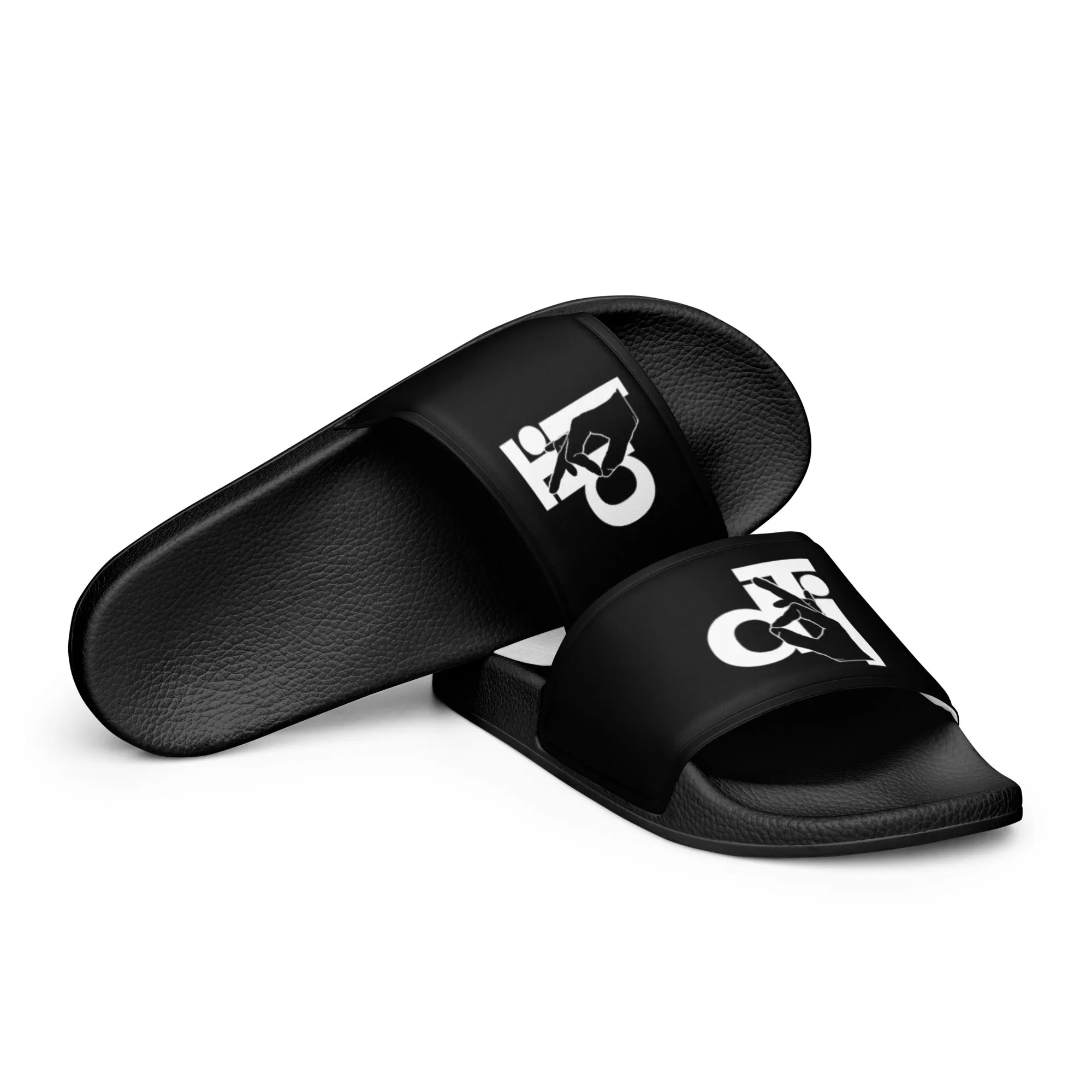 dti Black and White Hand logo Women's slides