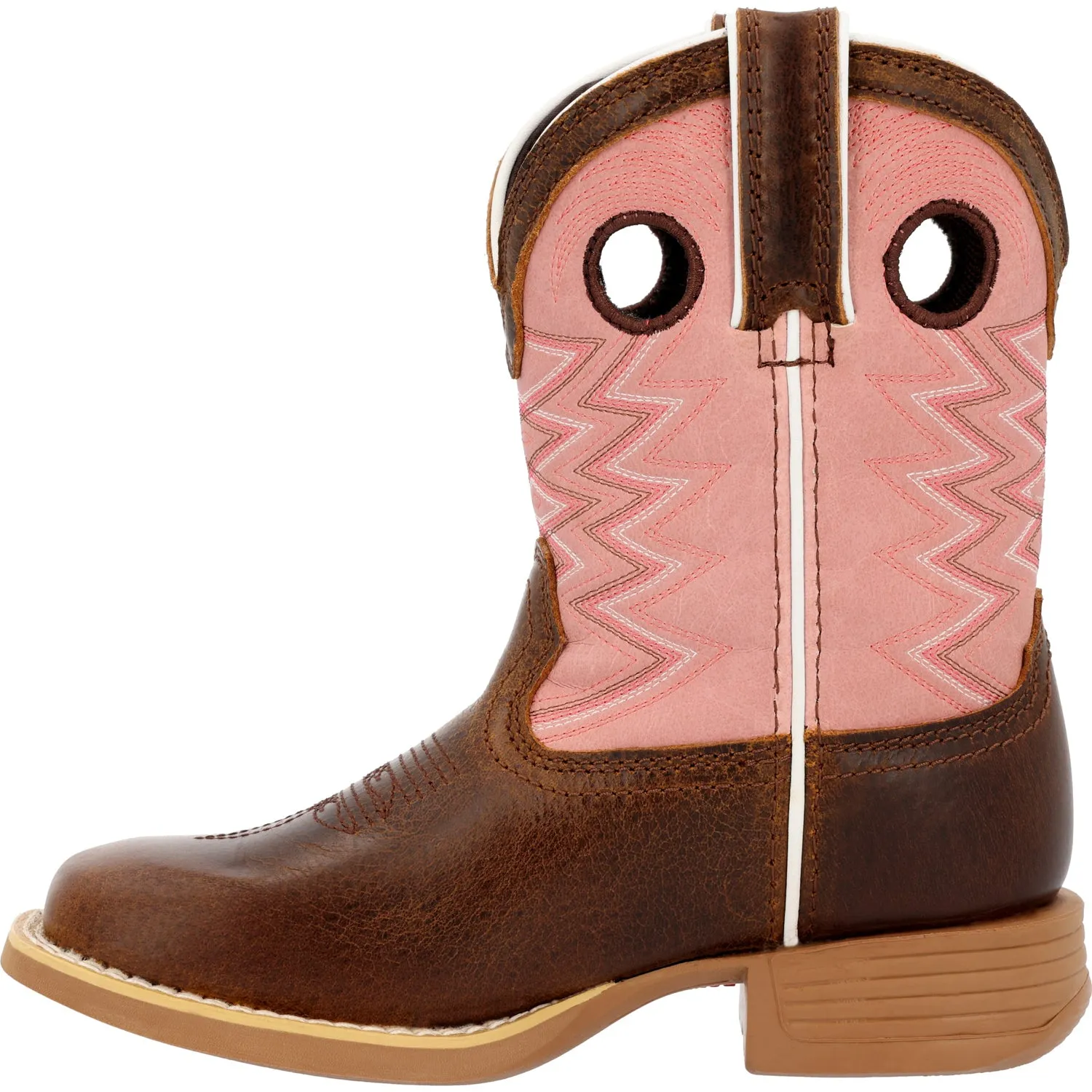 Durango Kids Unisex Lil Rebel Pro Western Chestnut/Gum Leather Cowboy Boots