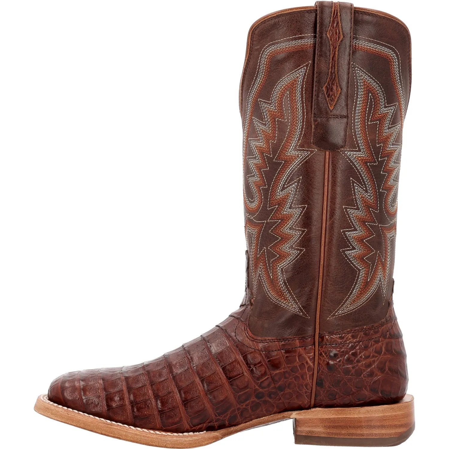 Durango Mens PRCA Western Cognac/Cigar Caiman Belly Cowboy Boots