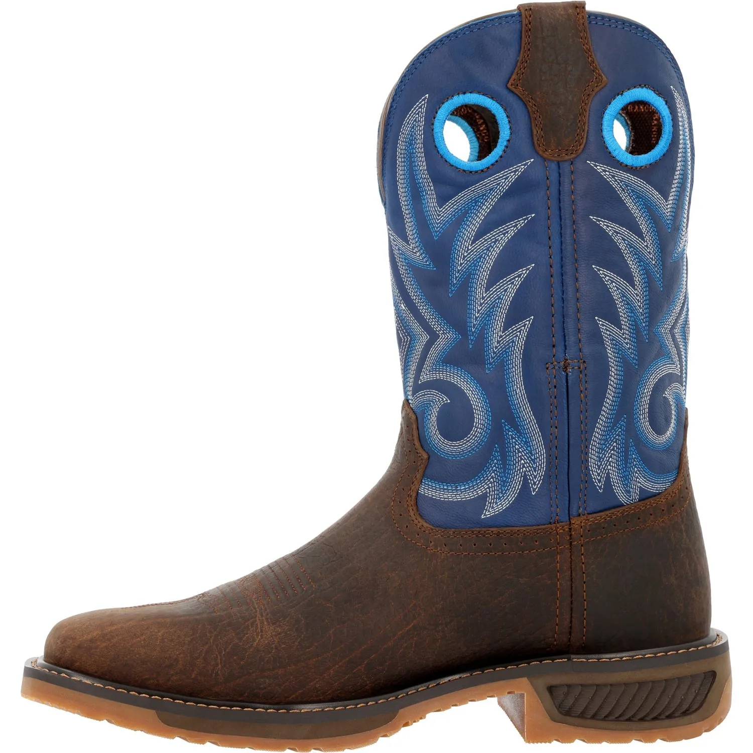 Durango Mens Workhorse Western Saddle/Denim Blue Leather Cowboy Boots