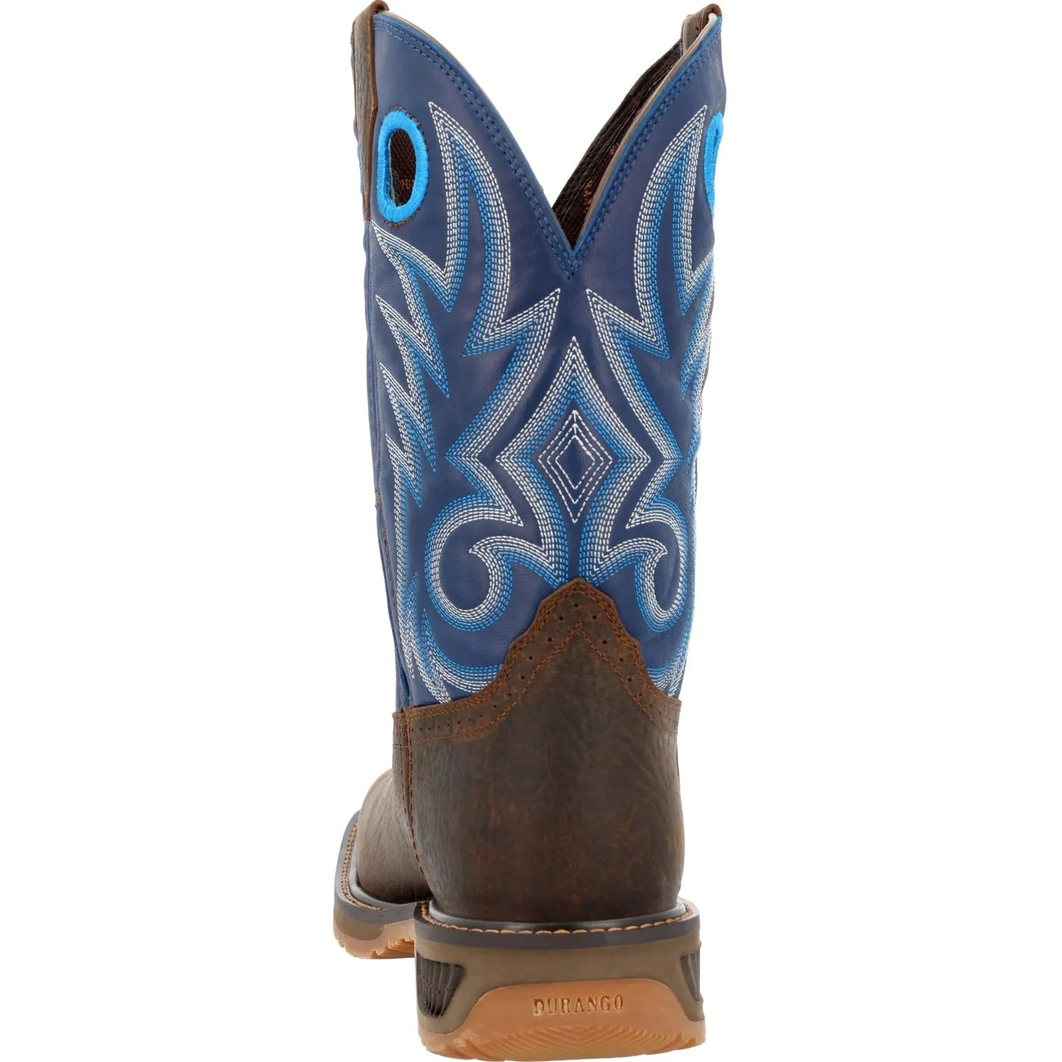 Durango Mens Workhorse Western Saddle/Denim Blue Leather Cowboy Boots