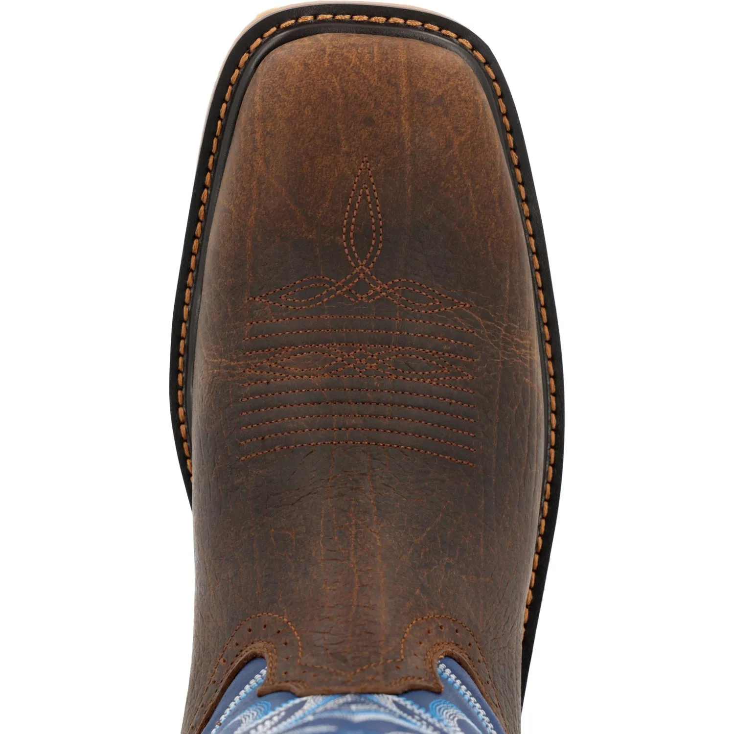 Durango Mens Workhorse Western Saddle/Denim Blue Leather Cowboy Boots