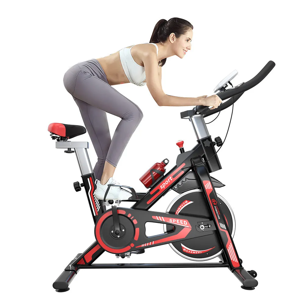 Exercise Bike Indoor Cycling Stationary Bike with LCD Display & Adjustable Resistance