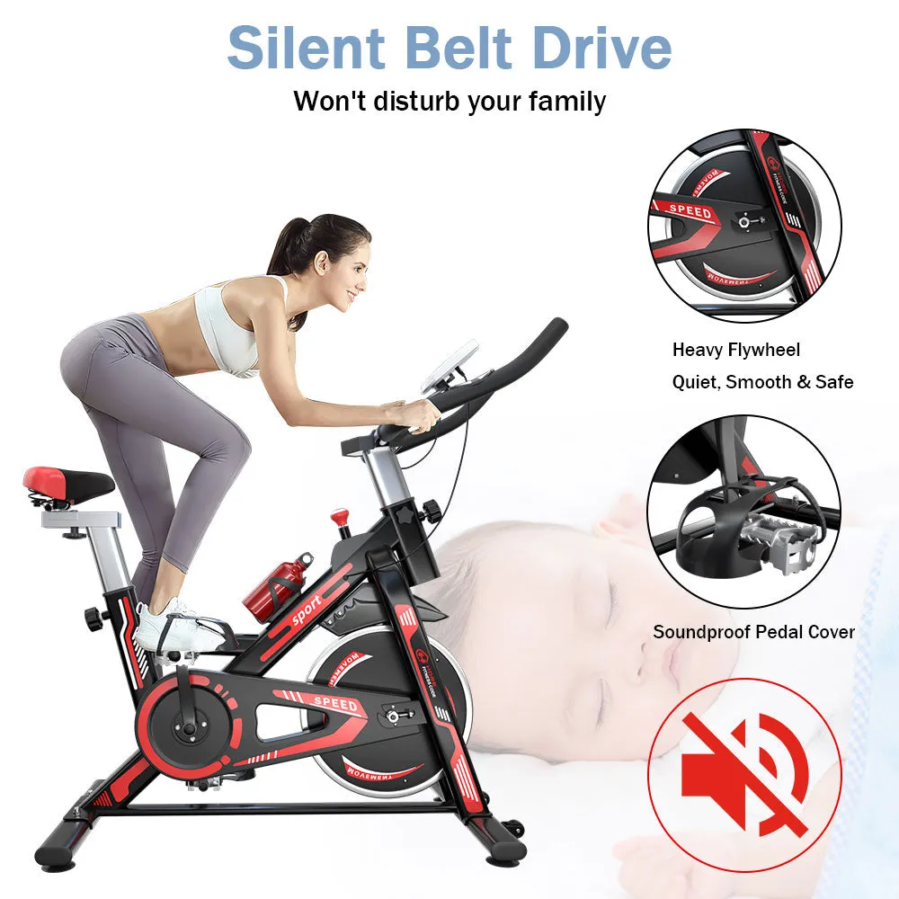 Exercise Bike Indoor Cycling Stationary Bike with LCD Display & Adjustable Resistance