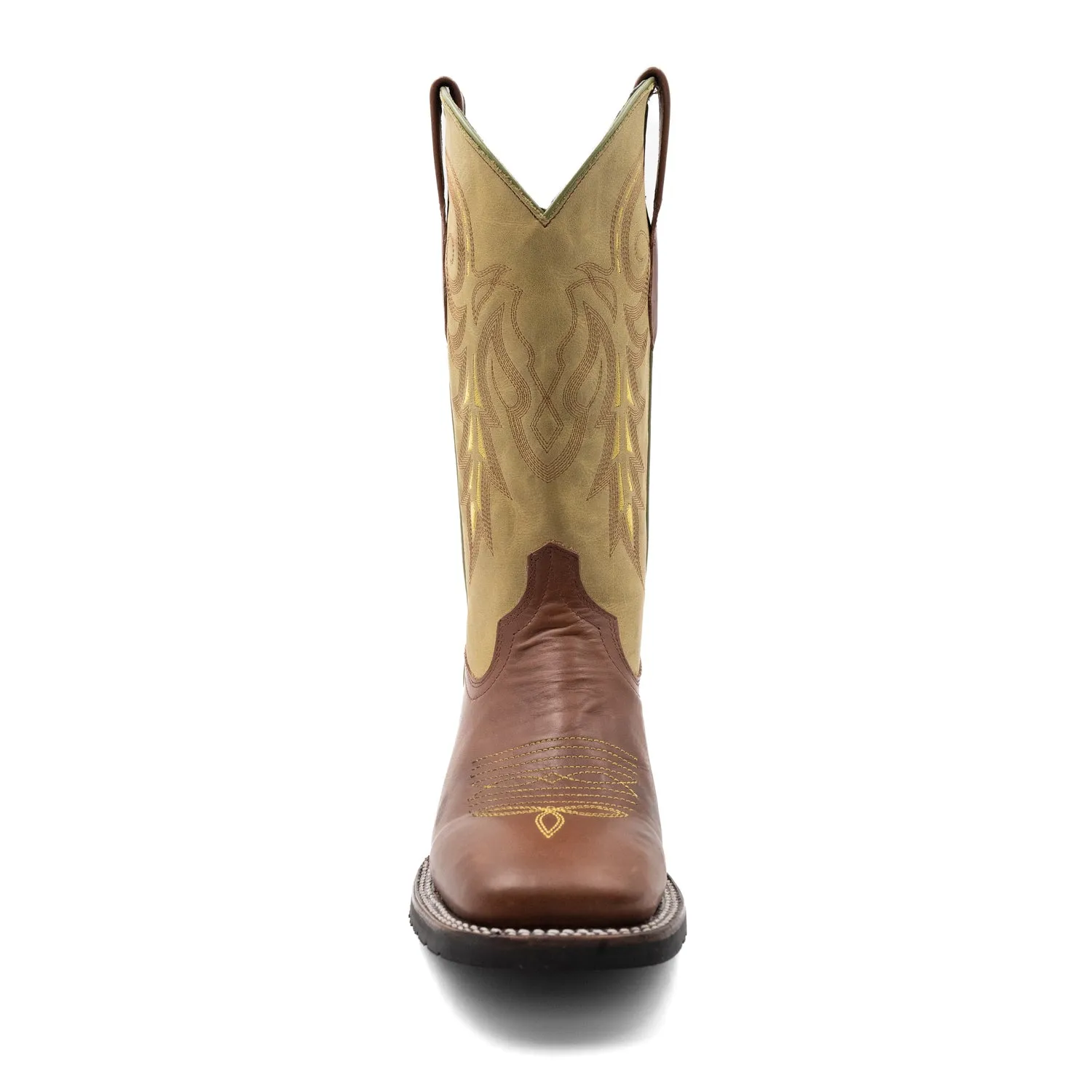 Ferrini Mens Maverick S-Toe Almond Leather Cowboy Boots