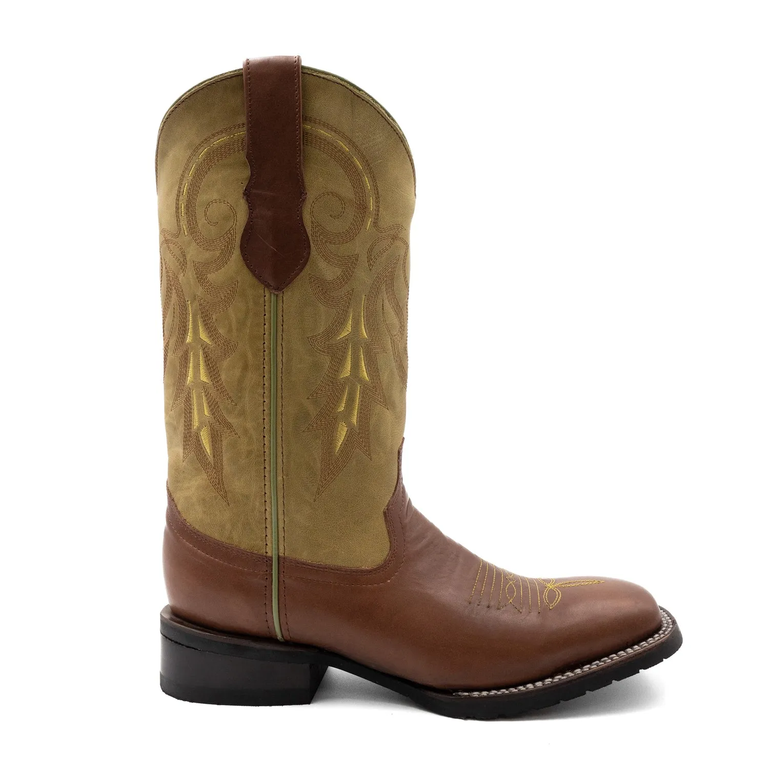 Ferrini Mens Maverick S-Toe Almond Leather Cowboy Boots