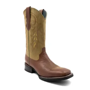 Ferrini Mens Maverick S-Toe Almond Leather Cowboy Boots