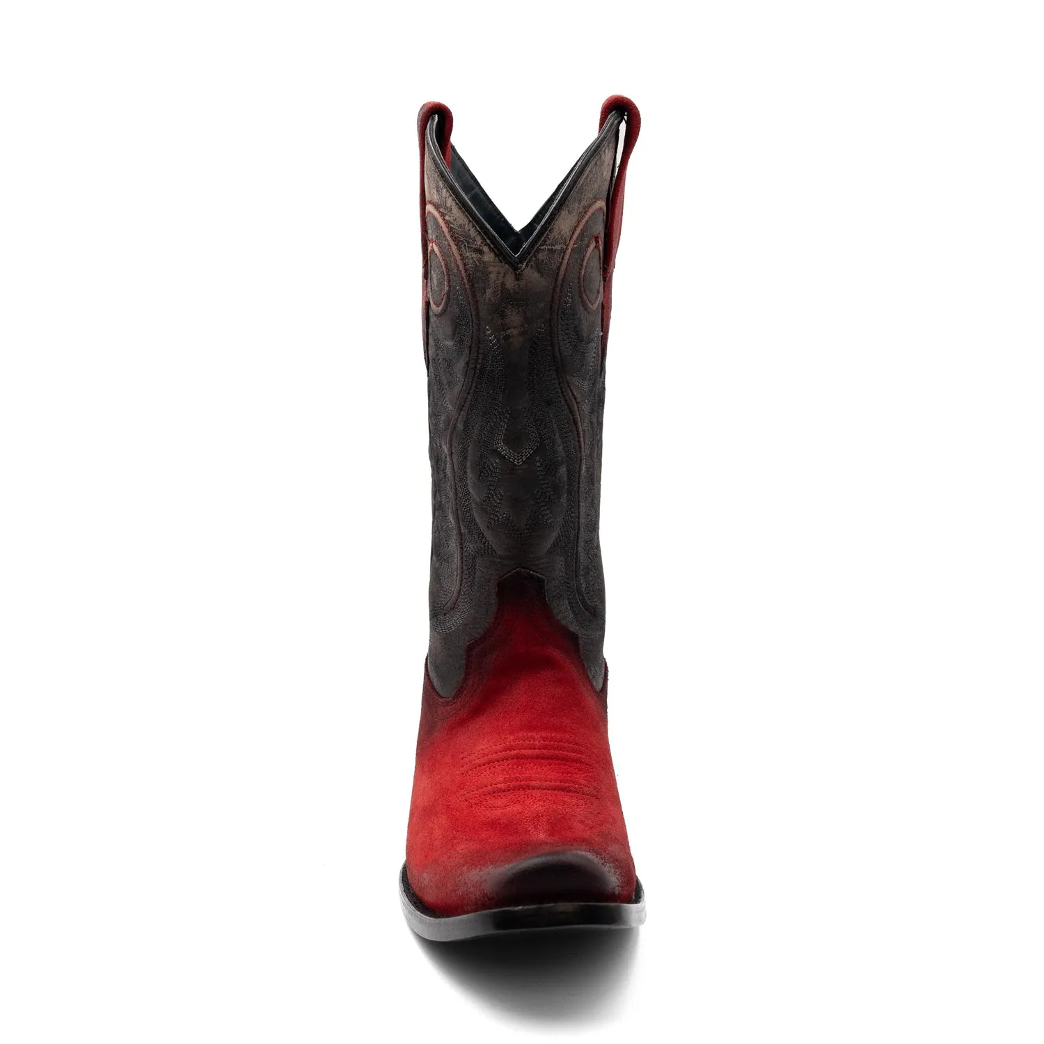 Ferrini Mens Roughrider D-Toe Red Leather Cowboy Boots