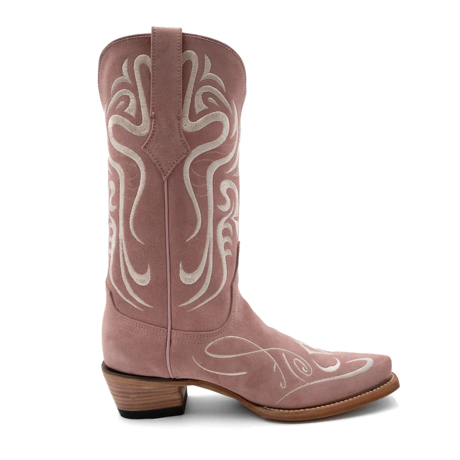 Ferrini Womens Belle V-Toe Dusty Pink Leather Cowboy Boots