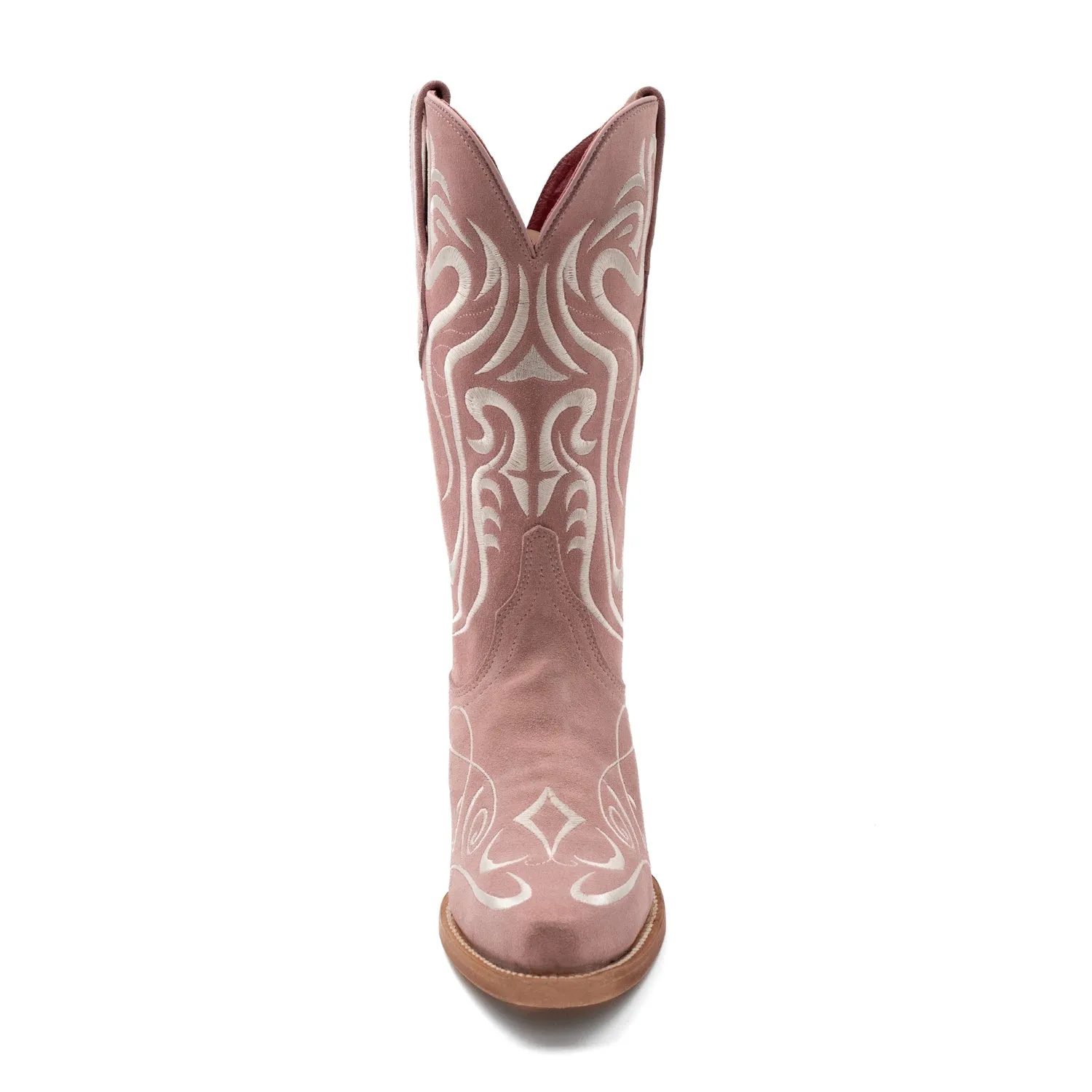 Ferrini Womens Belle V-Toe Dusty Pink Leather Cowboy Boots