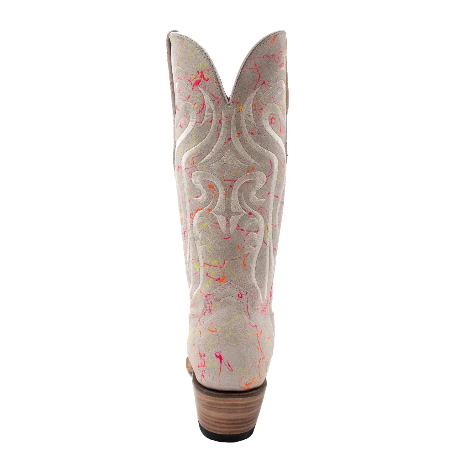 Ferrini Womens Belle V-Toe White Leather Cowboy Boots