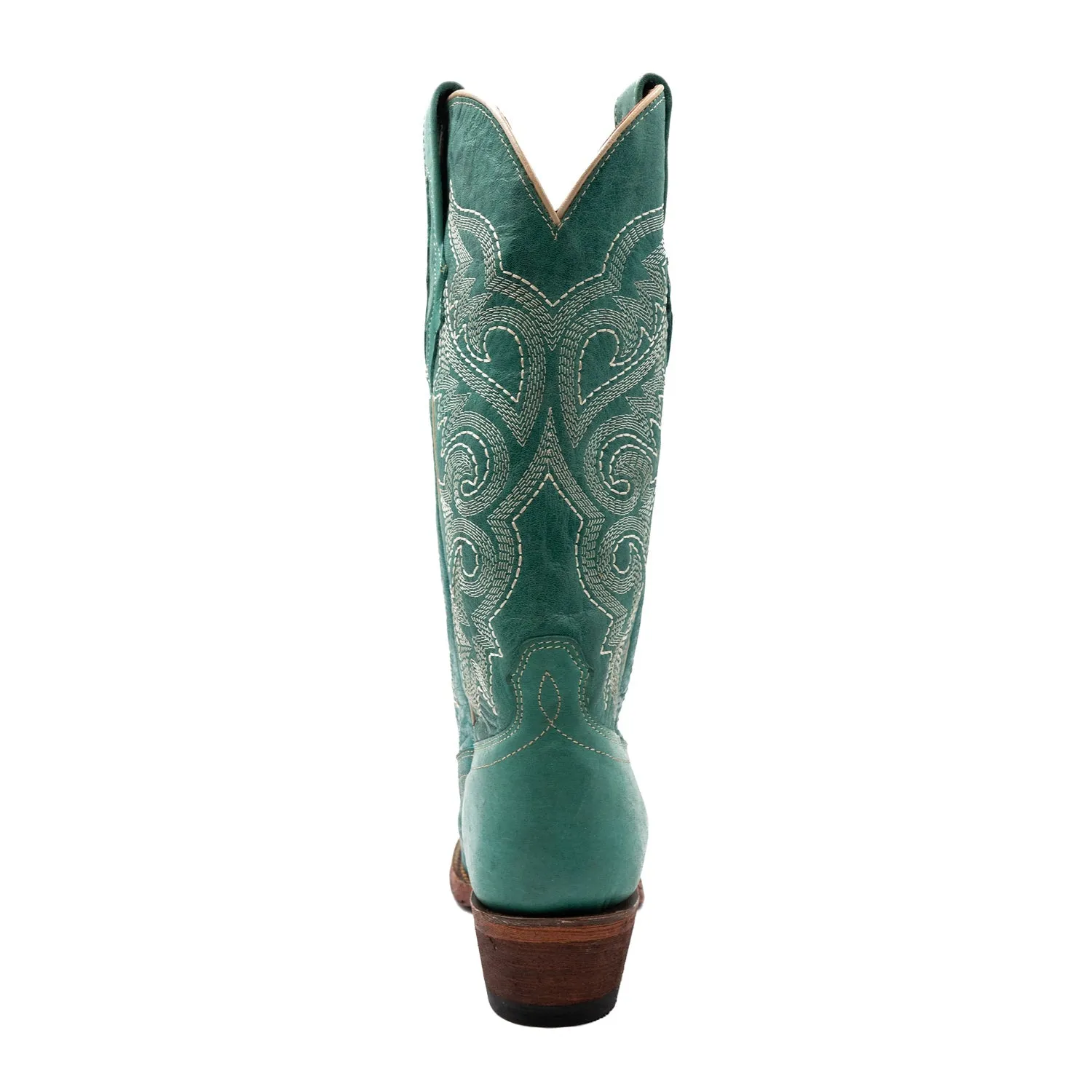 Ferrini Womens Mae Snip Toe Turquoise Leather 13in Cowboy Boots