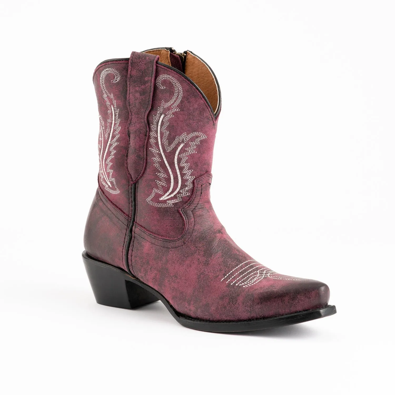 Ferrini Womens Molly R-Toe Purple Leather Cowboy Boots