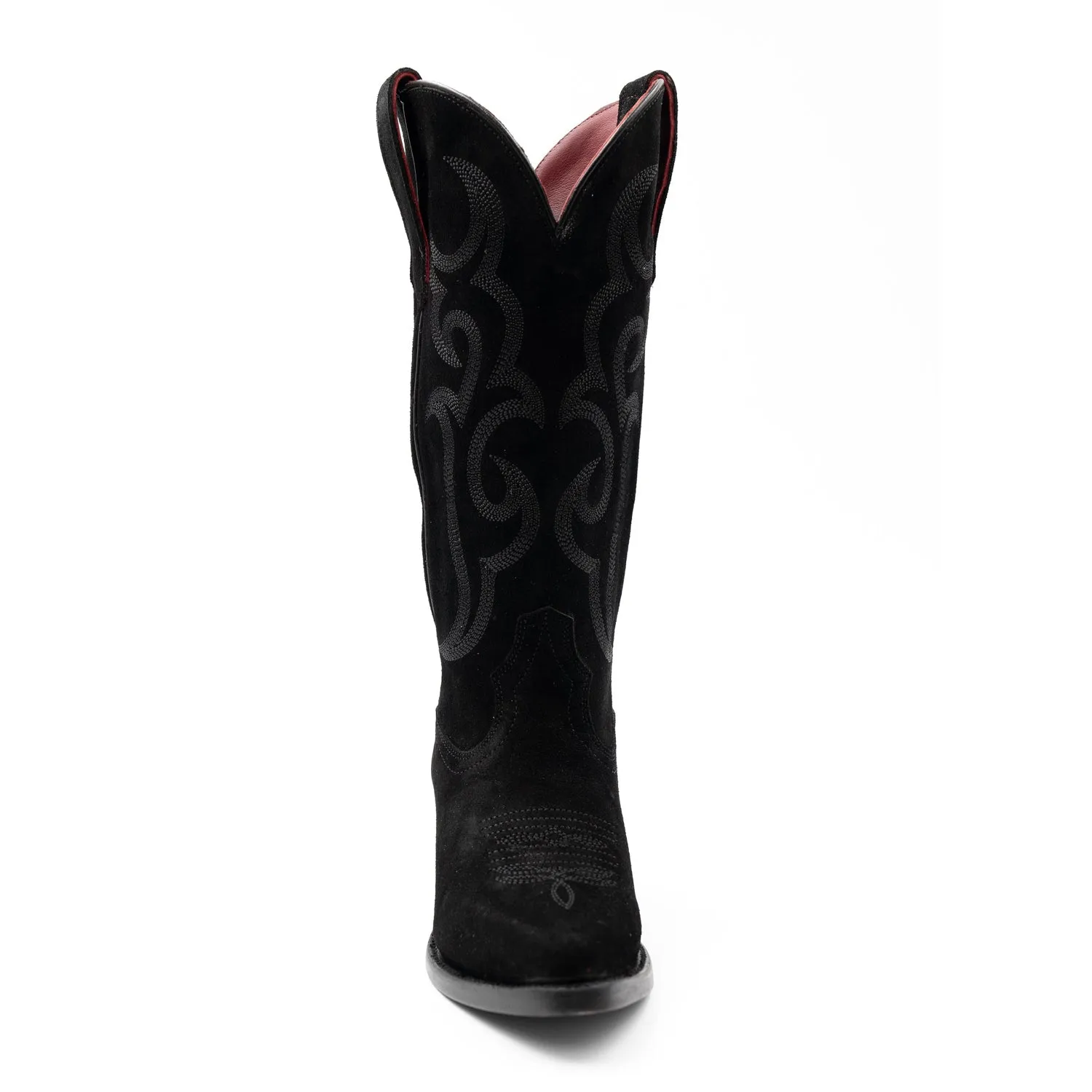 Ferrini Womens Quinn V-Toe Black Leather Cowboy Boots